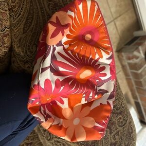 Floral Print Bag in Orange and Pink